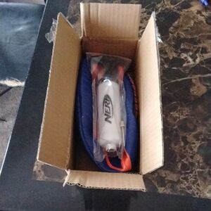 Nerf Blue and Orange Football with Pump BRAND NEW